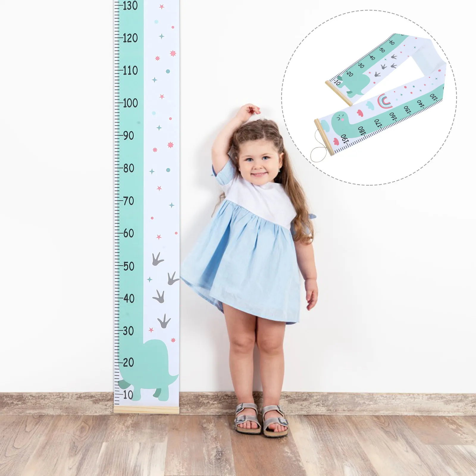 Childrens Height Chart Animal Cartoon Design Sturdy Canvas Wall Growth Ruler for Bedrooms Kindergartens Playrooms Study Rooms