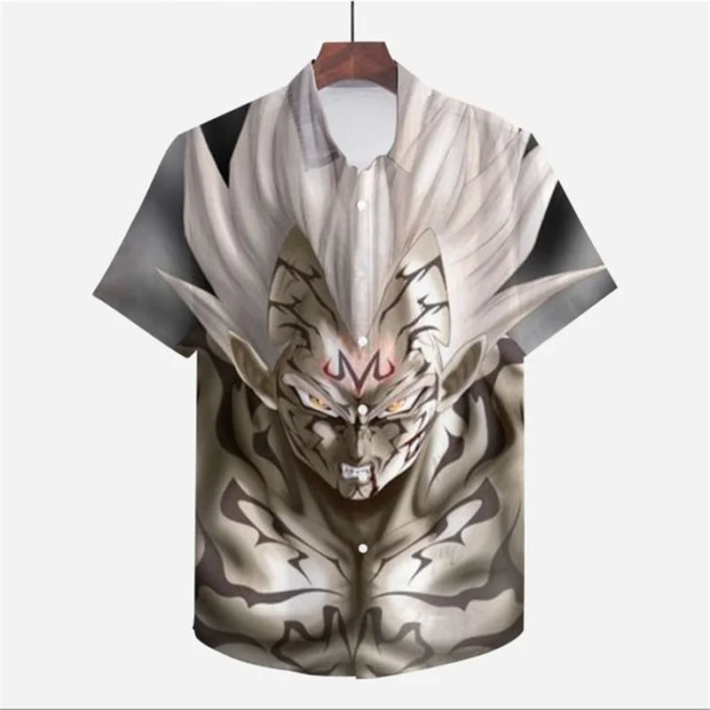 ชายเสื้อDragon Ball Z Y2kเสื้อผ้า 2025 สไตล์ชายหาดแขนสั้นSeaside Tripน่ารักHarajukuแฟชั่นSuper Saiya 5XLฤดูร้อน