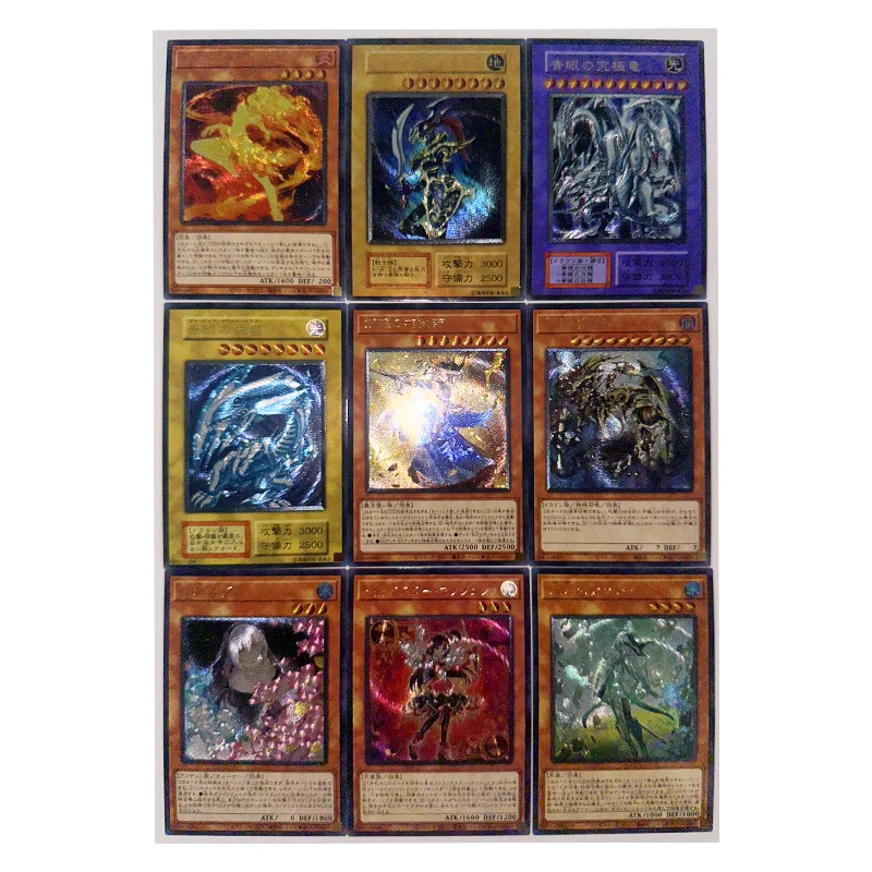 55pcs Yu Gi Oh No.1 Japanese Blue Eyes White Dragon Rough Flash Toys Hobbies Hobby Collectibles Game Collection Anime Cards