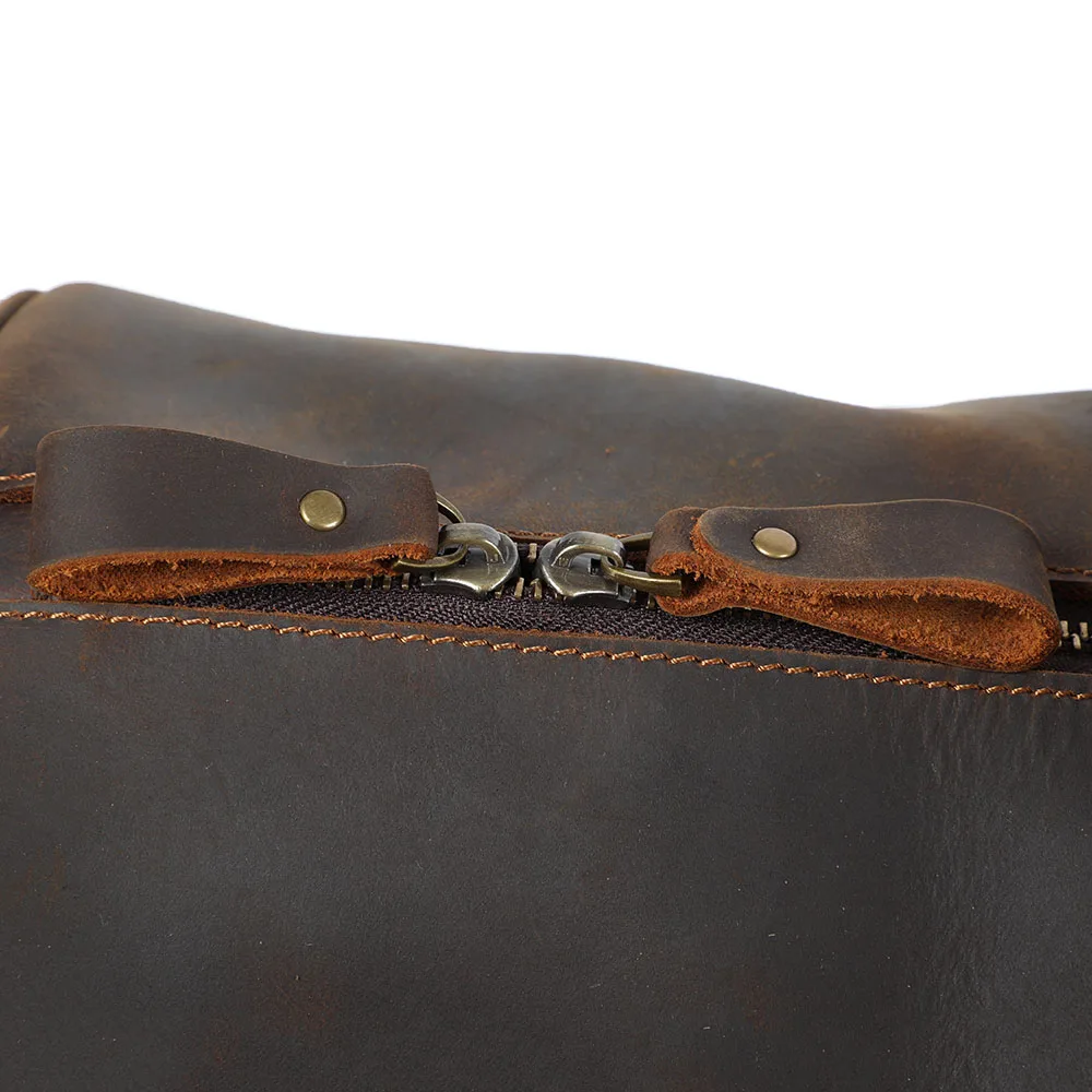 S.WORKER Vintage Vollnarbenleder-Reisetasche Große Kapazität Weekender-Reisetasche für Männer Sporttasche – Detail 14