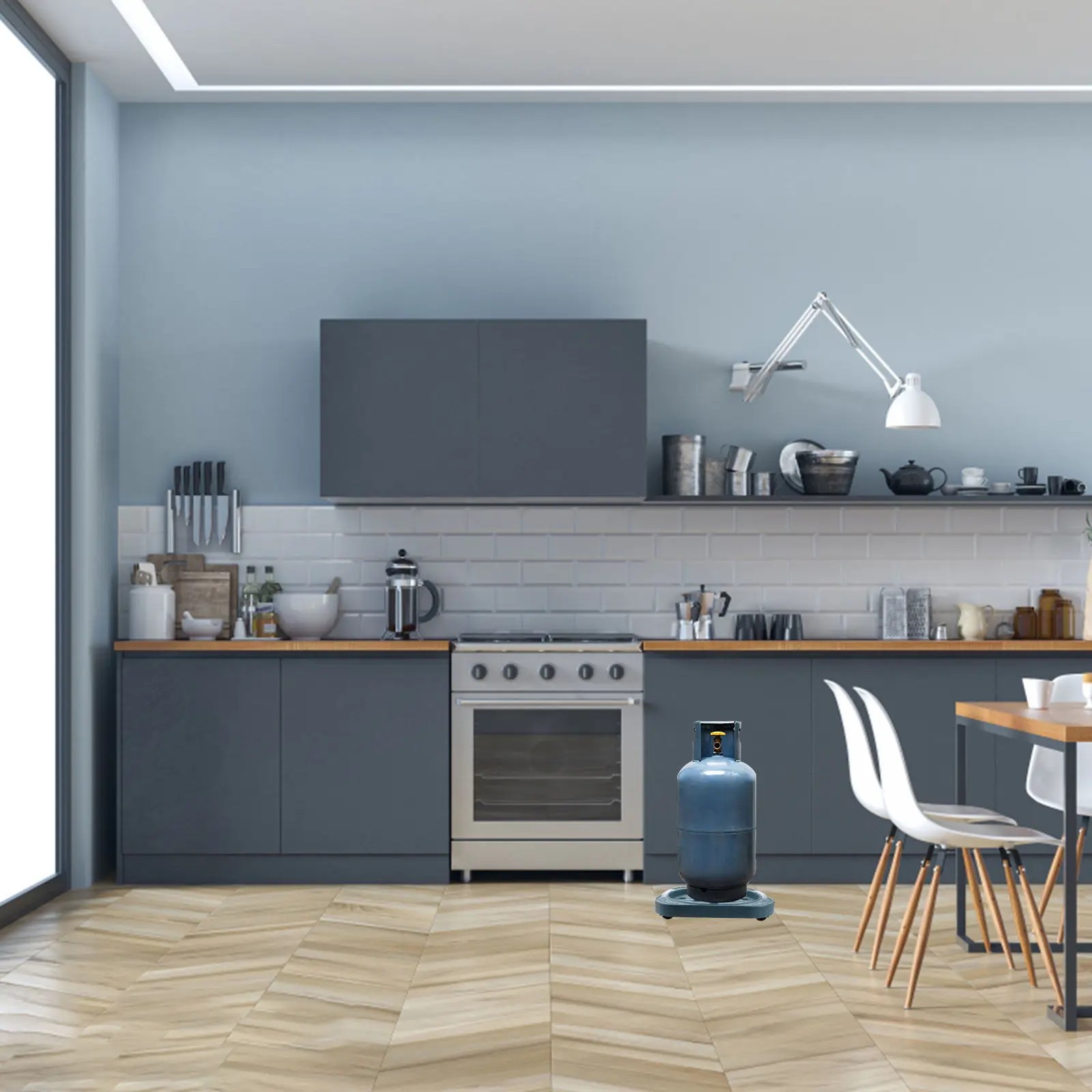 

1 шт. круглый держатель для газового баллона на колесах, универсальный передвижной поддон для удобной транспортировки и хранения, основание-подставка, защита пола