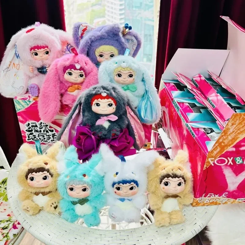 Wakuku raposa & coelho truque tratar caixa cega anime figuras de pelúcia pingente boneca pendurado ornamentos saco acessórios na moda brinquedo presente
