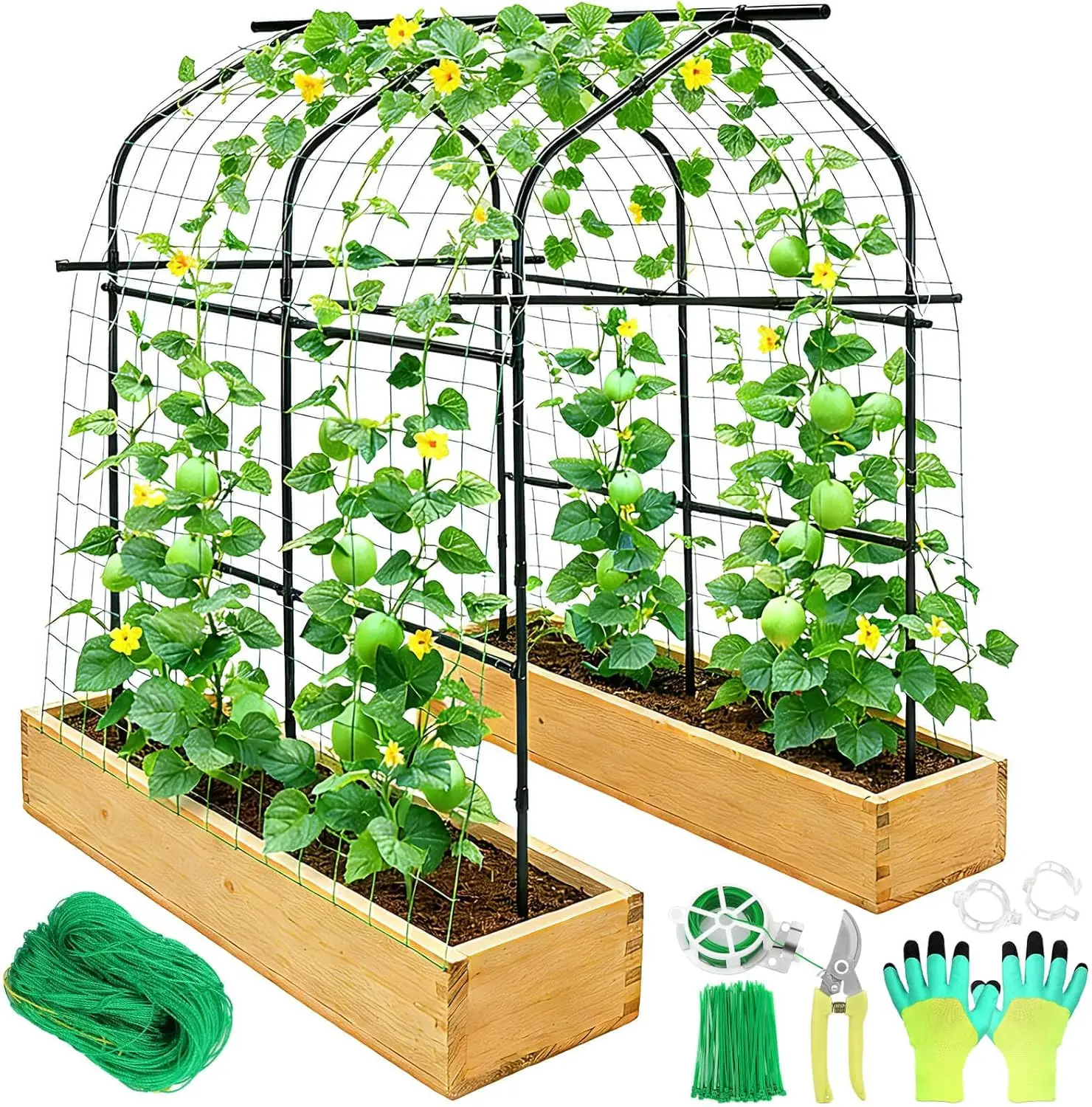 

Высокая садовая арка-пергола (7 футов) для вьющихся растений, металлическая опора-тоннель для овощей, фруктов, цветов, для сада/двора