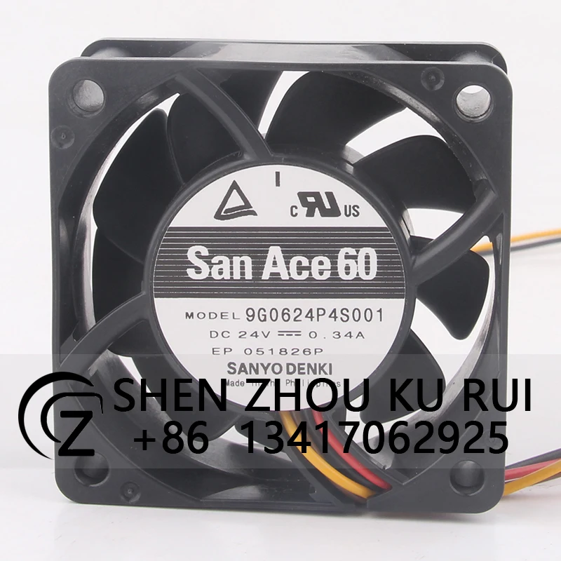 

Case Fan Ball Bearing for SANYO 9G0624P4S001 DC24V 0.34A 60X60X25MM 6CM large air volume PWM temperature control cooling fan