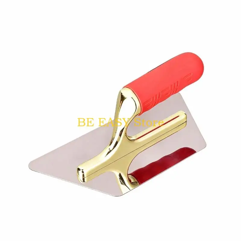 E28F Decorative Wall Finish Trowel with Gold-Tone Plated Blade for Spreading, Edging and Smoothing Plaster Coatings