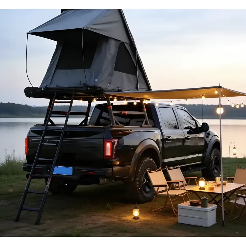 Waterproof Portable Car Roof Tent-Aluminum Soft Shell Four-Season One Bedroom Outdoor Camping Tent for 1-3 People