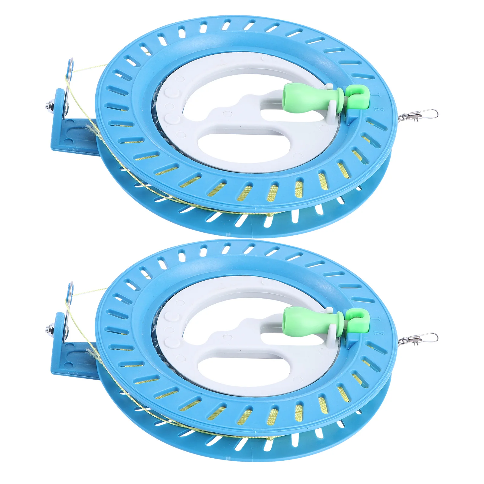 

2 Pcs Kite Line Hand Wheel ABS Plastic 15cm Blue Reel 150m String Lockable Anti Reverse Smooth Coils Safe Kids Toy Outdoor Fun