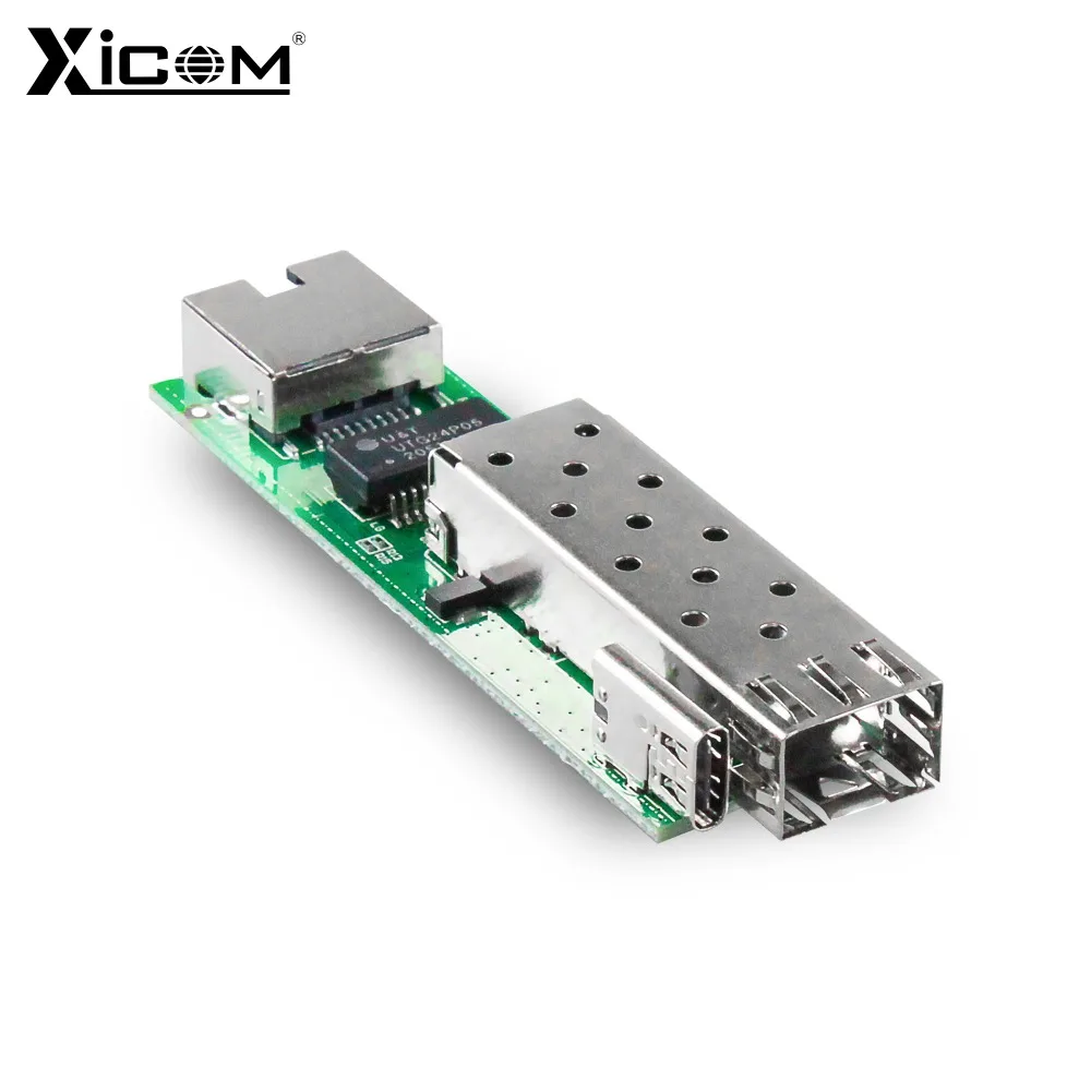 Xicom 1F1E 1.25G RPOE Fiber Optic Media Converter 1 SFP Optic 1 RJ45 Fiber Metro Board PCBA Board for Camera/CCTV/Switch
