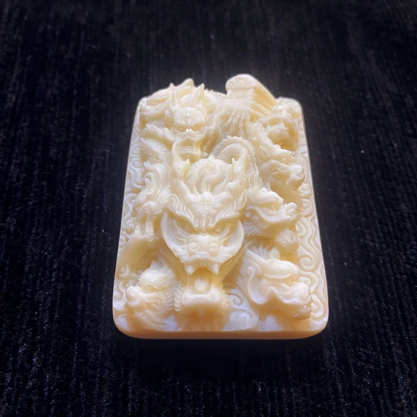 Ivory Nut Carved Full Light‑Transmitted Wenwan Craft Necklace Car Hanging Pendant Ornament