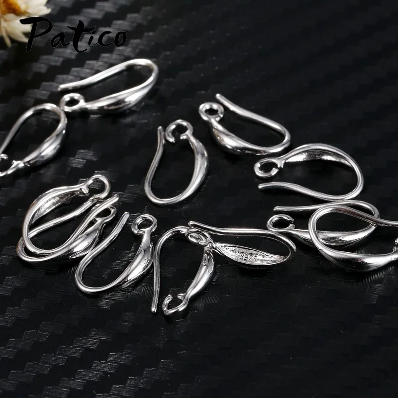 10 unids/lote DIY pendientes hallazgos pendientes cierres ganchos accesorios Plata de Ley 925 accesorios para hacer joyas gancho Earwir