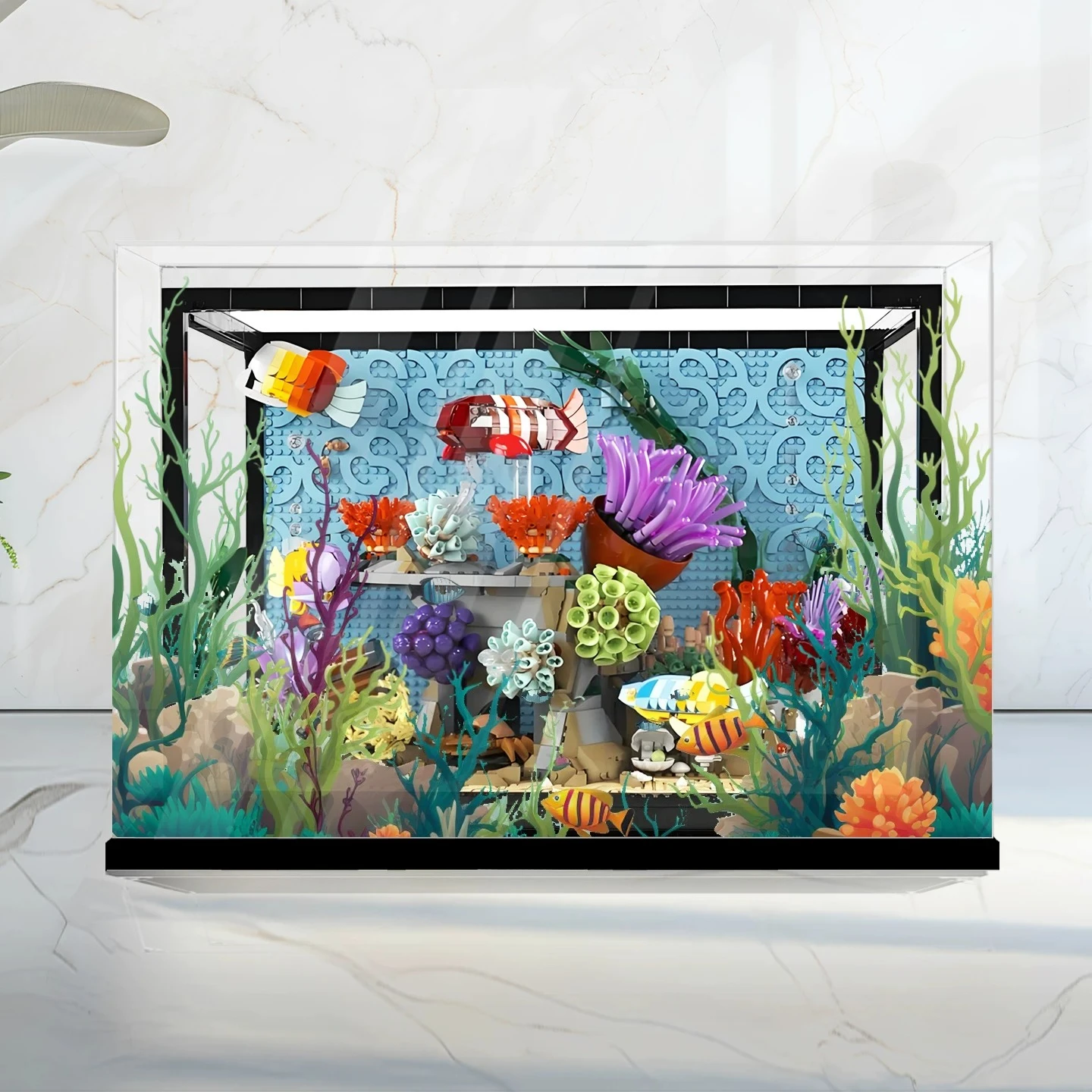 For LEGO 10366 Tropical Aquarium Acrylic Display Case, Crystal Clear Dustproof Storage Box - view 3