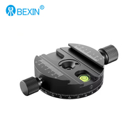 BEXIN QJ-08 Panoramic 360° Rotating Quick Release Plate Clamp Tripod Head Universal Photography Clamp Base for DSLR Camera