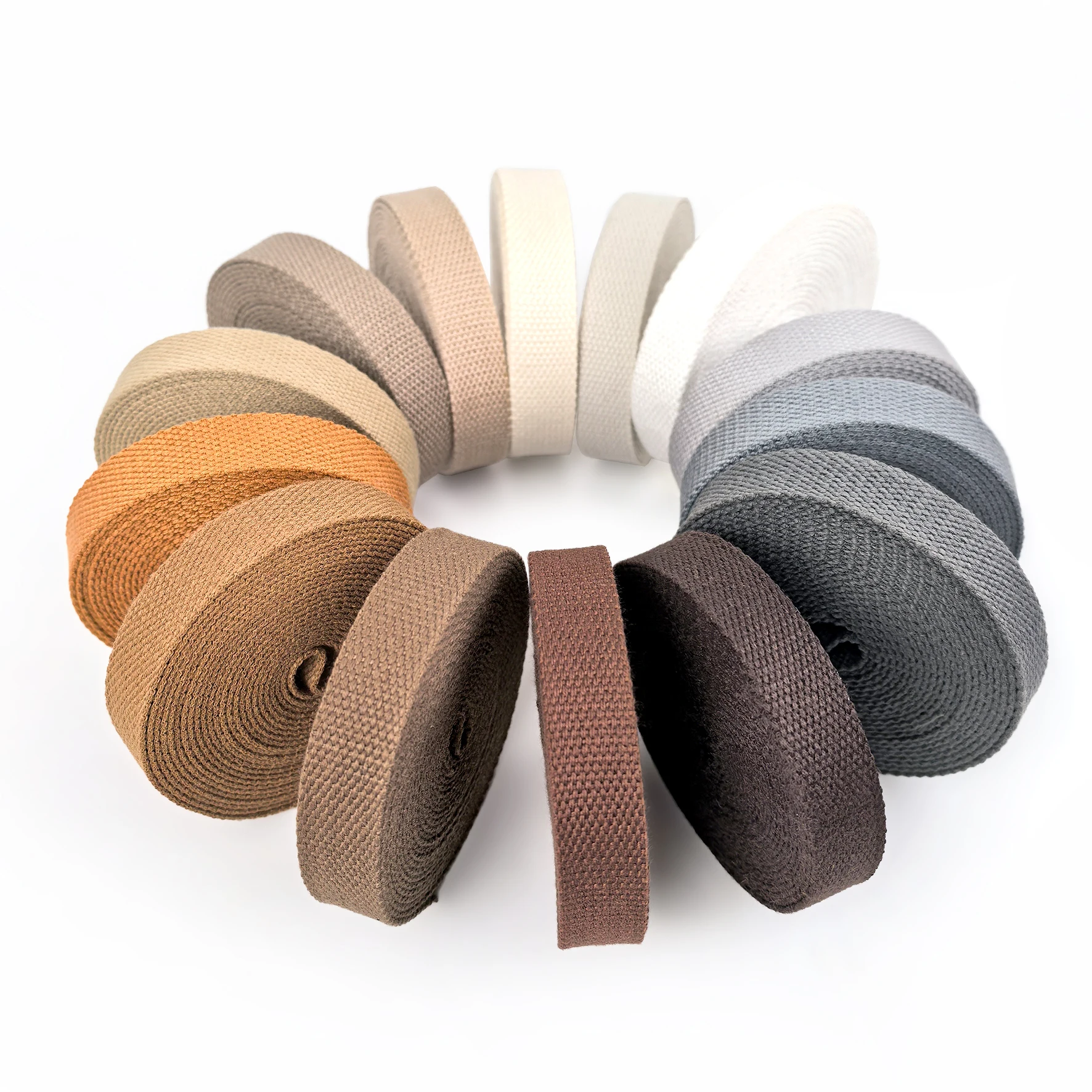 6mm/20mm 단색 폴리에스터-면 혼방 웨빙 |   길이 3야드, 두껍고 친환경적입니다. |   내마모성, 세탁 가능, 다목적 |   DIY/가방/의류 액세서리 (검정, 흰색, 회색, 자연색)