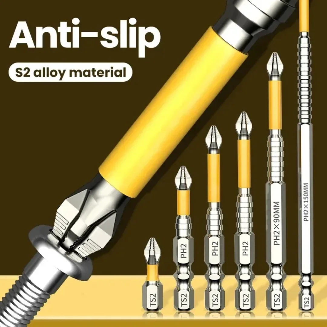 

Non-slip PH2 Magnetic Batch Head Cross Screwdriver Hardness Drill Bit Screw Driver Hand Tools 25/50/65/70/90/150mm