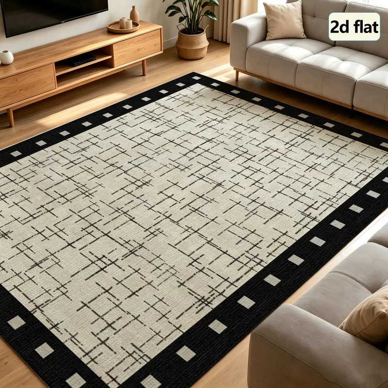 1-Piece Set of Cross-Checkered Patterned Carpet, Soft and Comfortable, Easy to Maintain, Machine Washable, Indoor Rug, Suitable for Placing under a Table, Suitable for Farmhouse-Style Home Decor, Suitable for Living Room, Bedroom, Dining Room, Entryway, Office, Hallway, Home Decor.