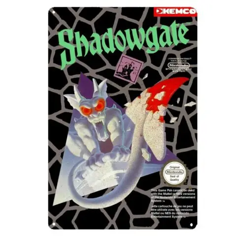 

Металлический постер Shadowgate Nes для видеоигр в стиле ретро, жестяной знак 20*30 см