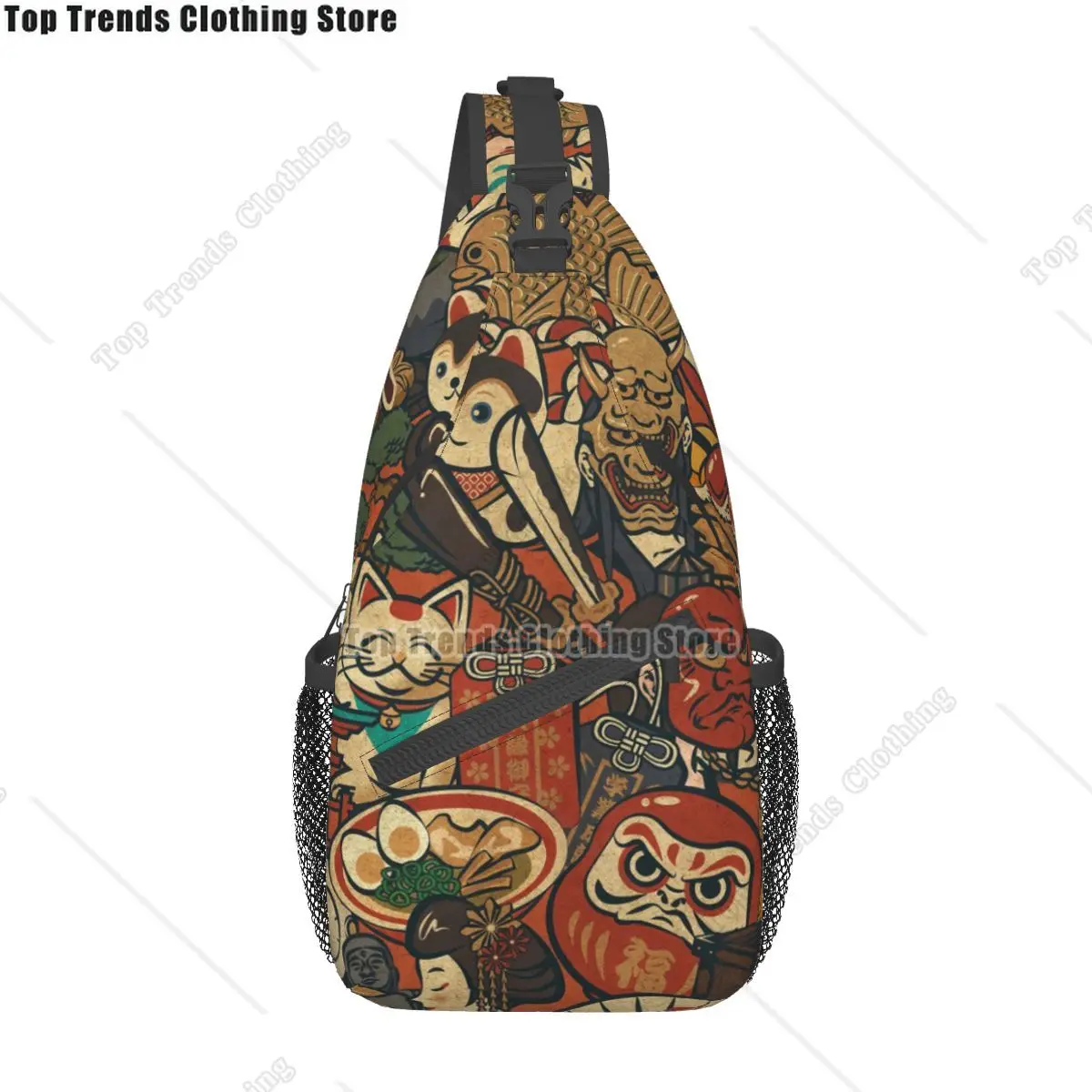 

Японские художественные нагрудные сумки через плечо с карманами в японском стиле, дорожная сумка-мессенджер, спортивная сумка через плечо для подростков, унисекс