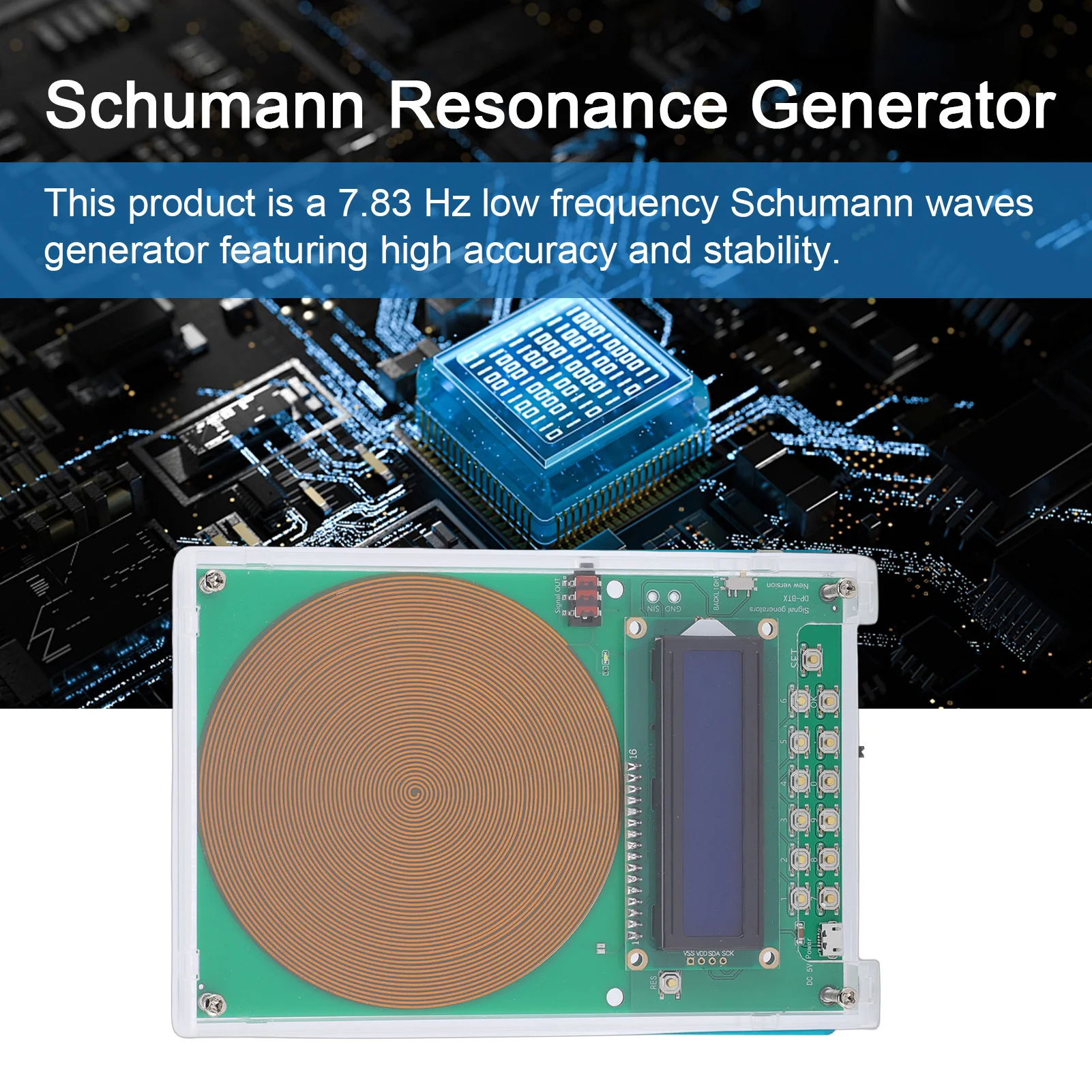 

Генератор резонансных волн Шумана, ультранизкочастотный импульсный аудиорезонатор, USB-интерфейс, индикаторная лампа, функция включения/выключения