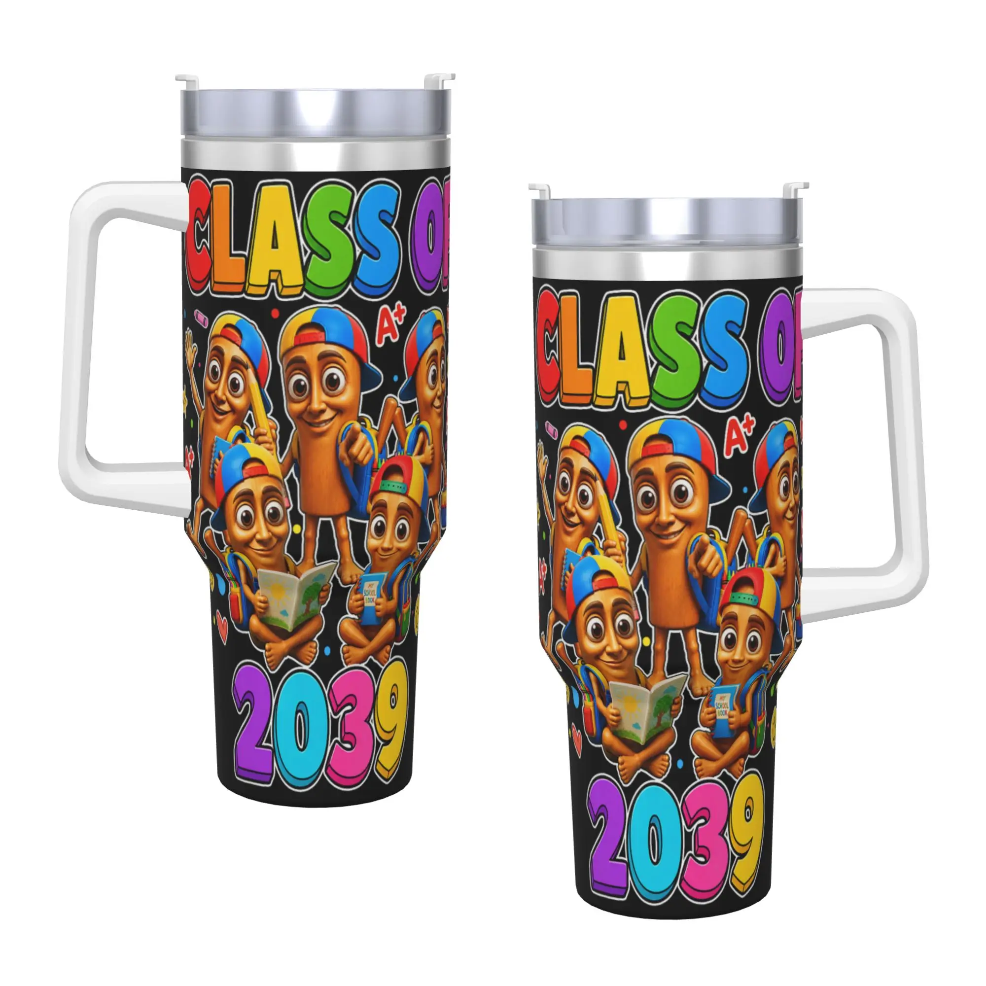 Stainless Steel Tumbler Funny Kindergarten Baby Tung Tung Sahur Meme Class of 2039 Thermal Mug  Keep Heat Hot Drinks Mugs Cup