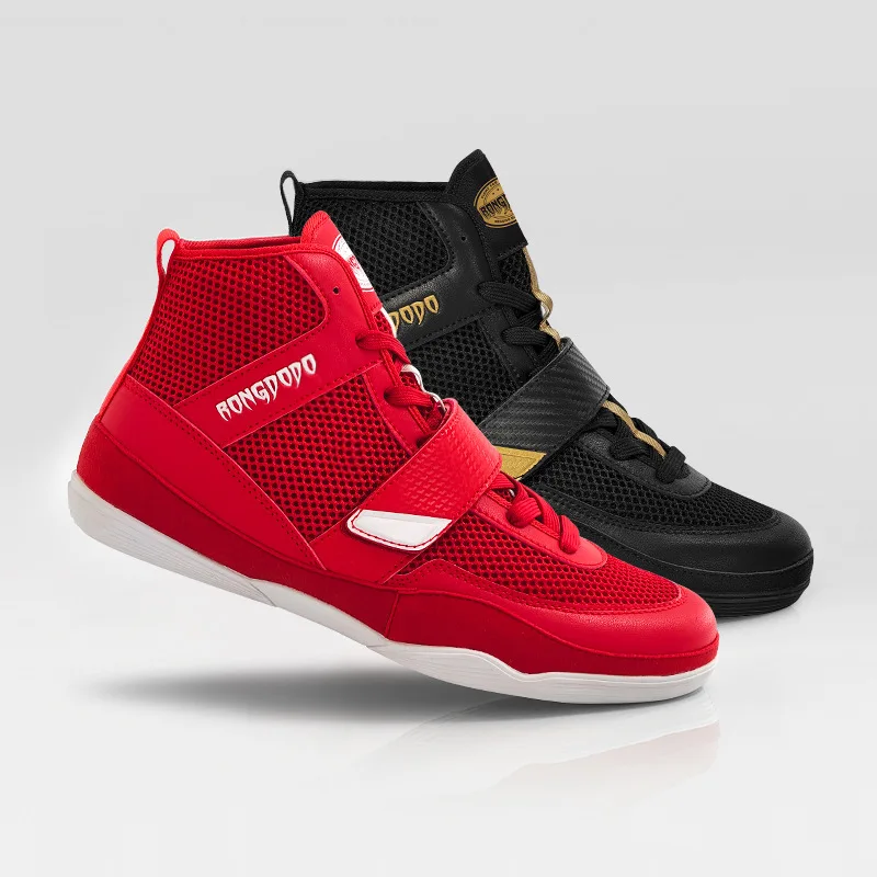 

Premium Quality Boxing Footwear - Men's Women's High Ankle Martial Arts Shoes for Professional Fight Training Gym Use