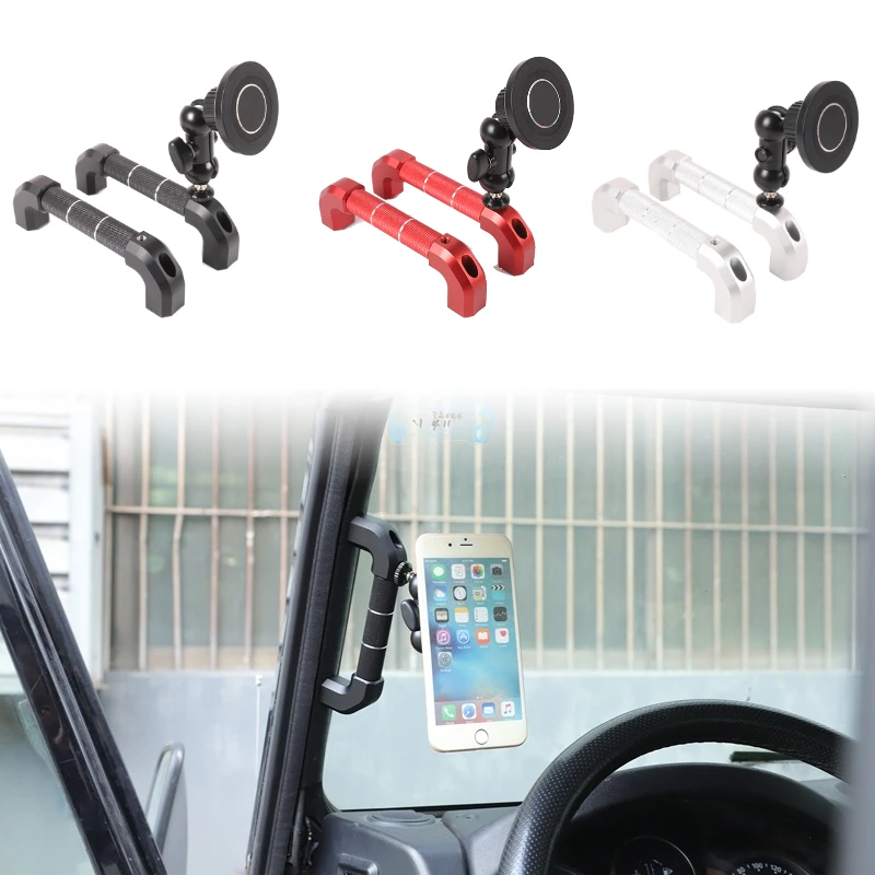 

A Pillar Grab Handle Trim Action Aluminum alloy Phone holder for Land Rover Defender 90 110 04-18 Inner Door Pillar Handle Grip