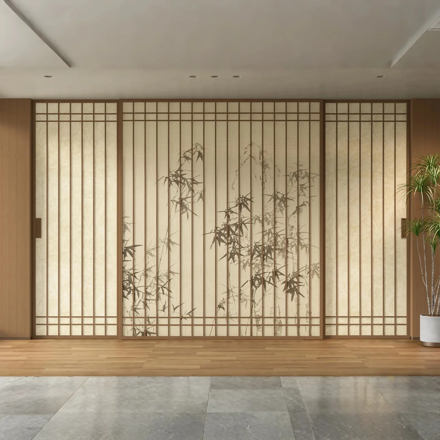 أبواب منزلقة شبكية مخصصة بنمط الخشب الطبيعي، أبواب غرفة على الطراز الياباني، أبواب منزلقة من حصير التاتامي، أبواب قابلة للطي، أبواب منزلقة من الخشب الصلب