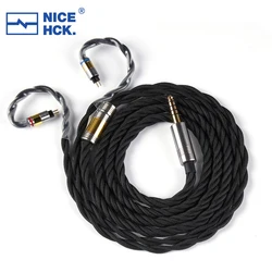 NiceHCK-Câble pour écouteurs FirstTouch 6N ODavid et alliage de cuivre argenté, fil de câble IEM, MMCX, 2 broches, salle de bain en porcelaine, LA ontariRinko CHU II, NX7MK4, T2