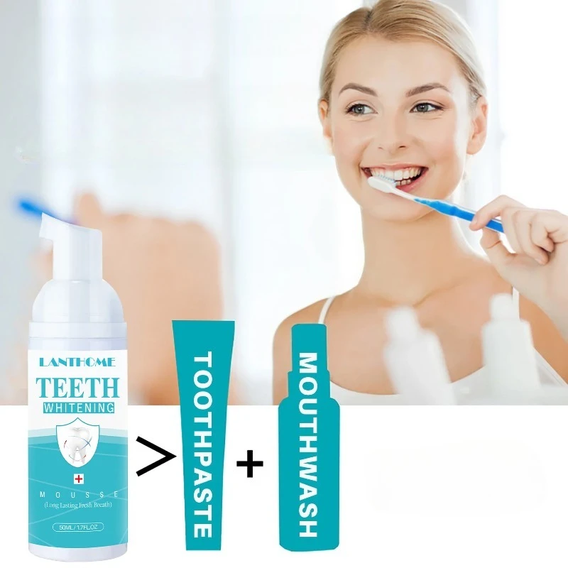 Teeth Whitening Toothpaste Cleaning Mousse Yellow Stains Removal Deep Cleaning Dental Bleaching Tooth Care Products 50ML