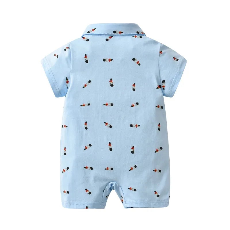 ZOETOPKID Baby Infant Boys Rompers Summer Blue Buttons Design Toddler Boy Romper Fashion Clothes Infant Boys Rompers
