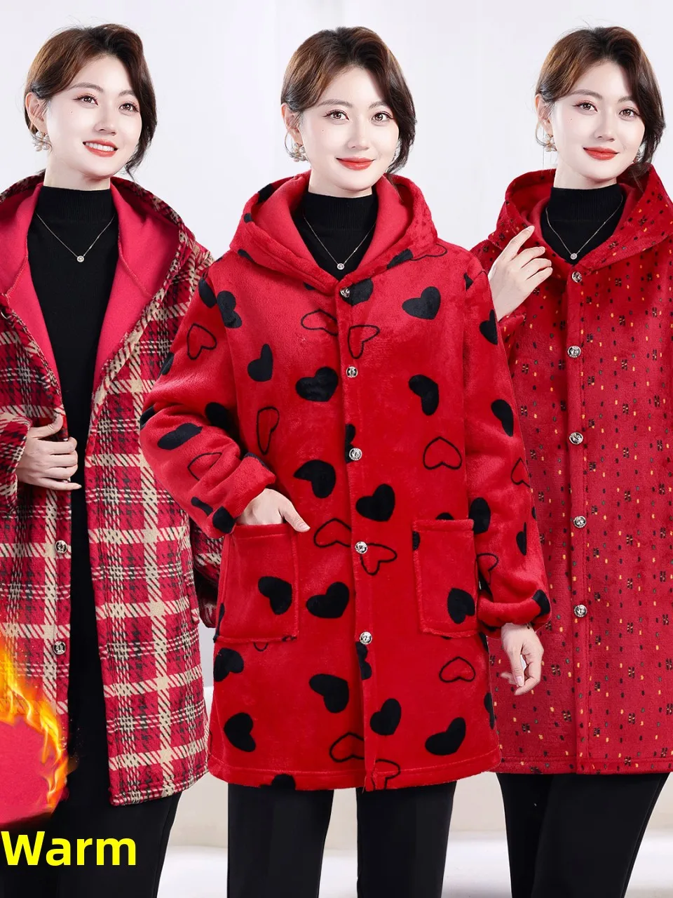 

Осенне-зимняя фланелевая куртка в клетку с капюшоном, новая модель для мам, рабочая одежда, устойчивая к грязи и маслу, средней длины, для женщин