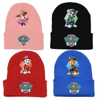 Paw Patrol Skye Woolen Hat Headgear Cartoon Winter Chase Marshall Knitted Cap Skullies Beanies Boy Girl Bonnet Birthday Gifts