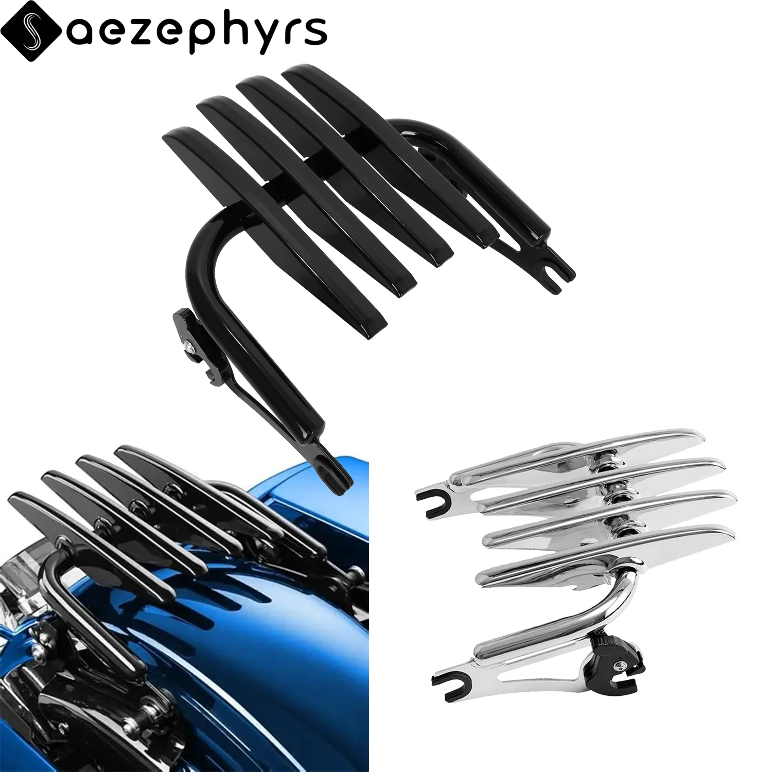 Motorcycle Detachable Two-Up Stealth Luggage Rack 4-point Mount For Harley Touring CVO Road King Electra Street Glide 2009-2026
