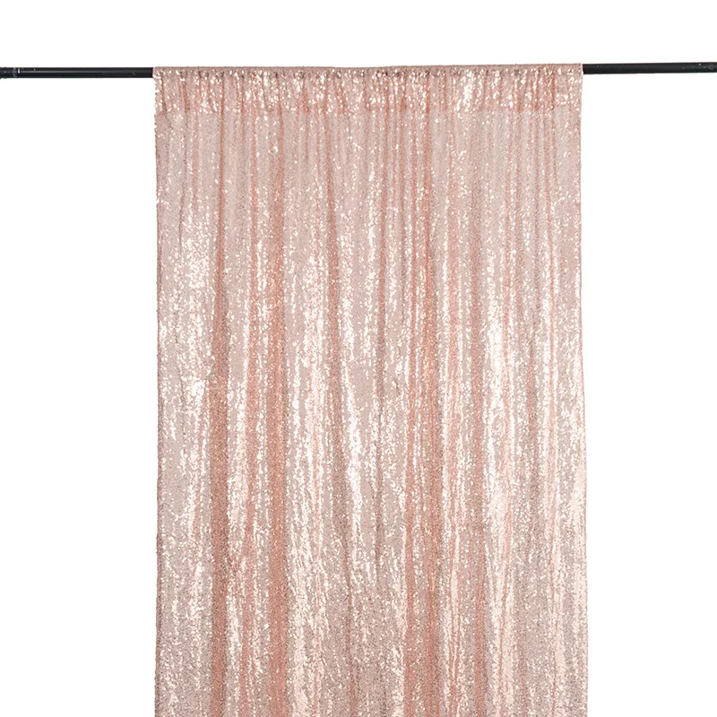 Rose Gold Glitter Sequin Curtain Party Backdrops Wedding Photo Christmas Sequin Curtain Panels Party Studio Shooting Festival