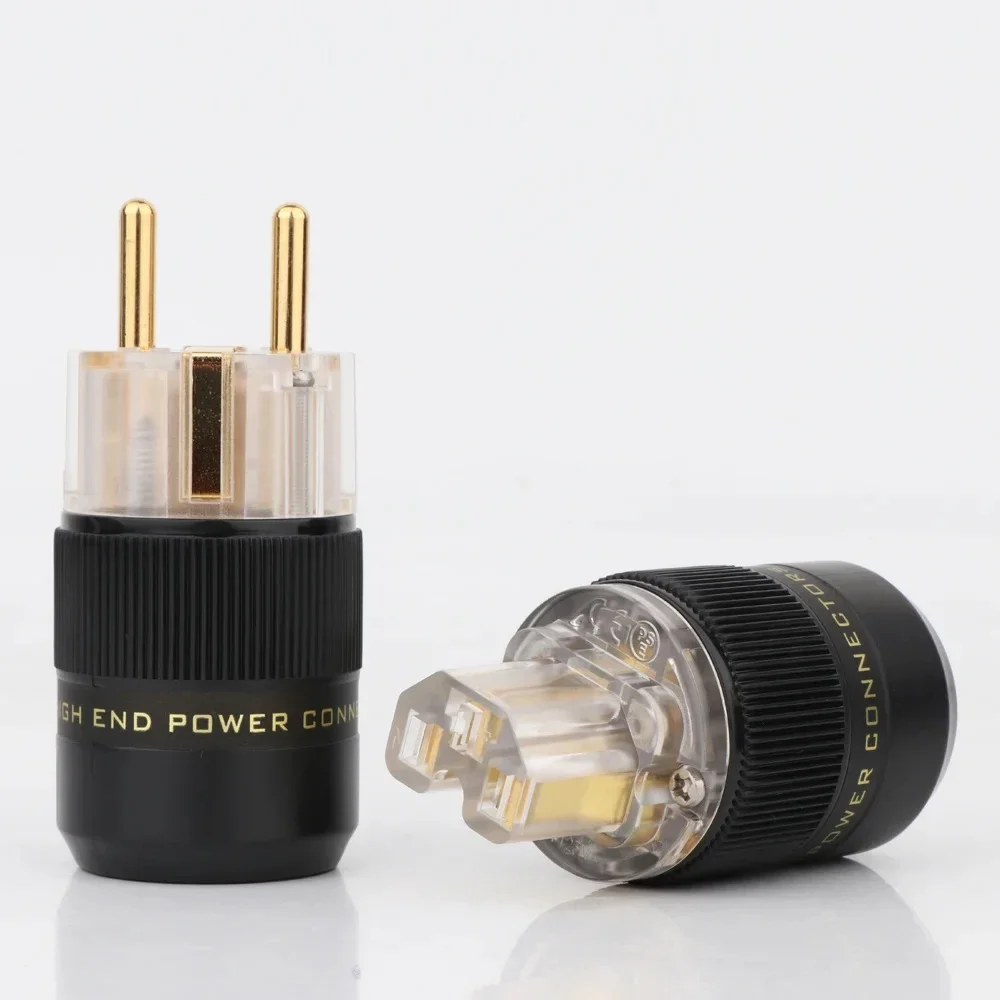 

ZJ 5Pair Z-078(TG)One Pair T-078TE Hi End Audio Gold Plated Schuko Power Plug Connector+IEC Female Plug