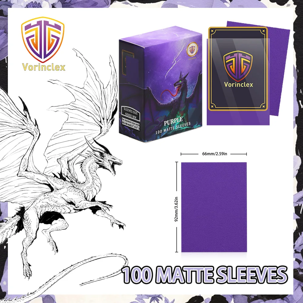 

100PCS/Set 66x92mm Purple Matte Dragon Shield Card Sleeves Standard Protector for MTG PKM TCG Trading Cards