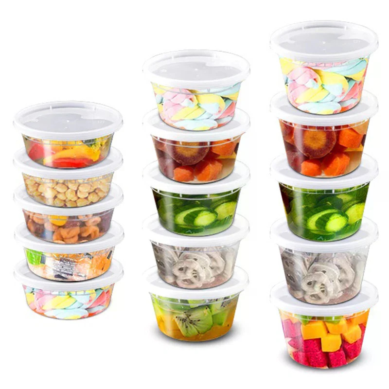 10 covered food storage boxes, microwave safe, meal preparation, ready to eat takeout food packaging containers