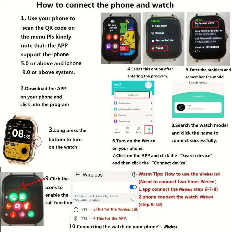 New Smart Watch 1.83 Inch Wireless Call/Reception Long Sitting Reminder Suitable For Multiple Phones Men&Women Gifts For Men&Wom