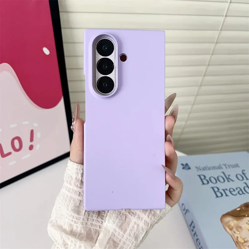 حافظة هاتف عصرية رفيعة للغاية بلون الحلوى لهاتف سامسونج جالاكسي Z Fold 7 6 5 4 3 5G غطاء خلفي متين مقاوم للصدمات