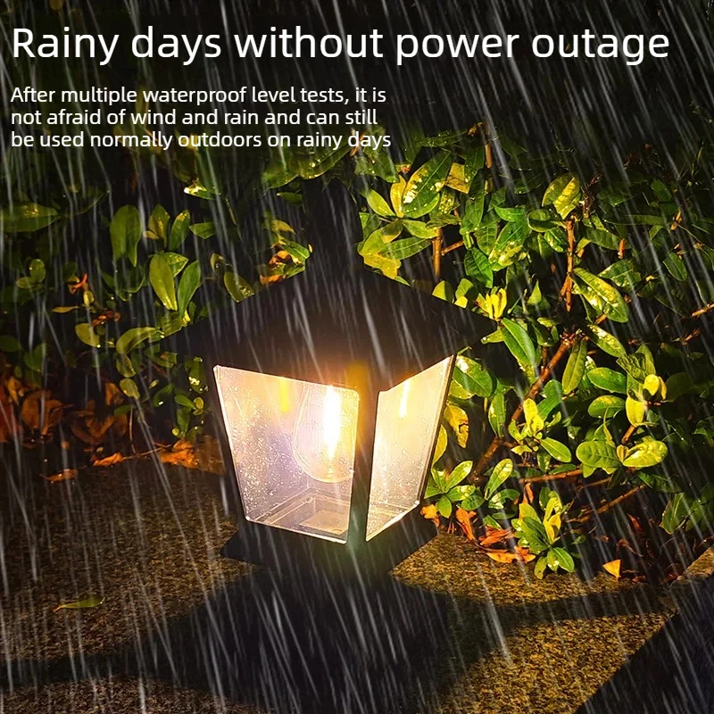 Solar Powered Courtyard Lamp Waterproof Outdoor Light House-shaped for Garden Wall Lawn Pathway Lawn Light Patio Home Decor