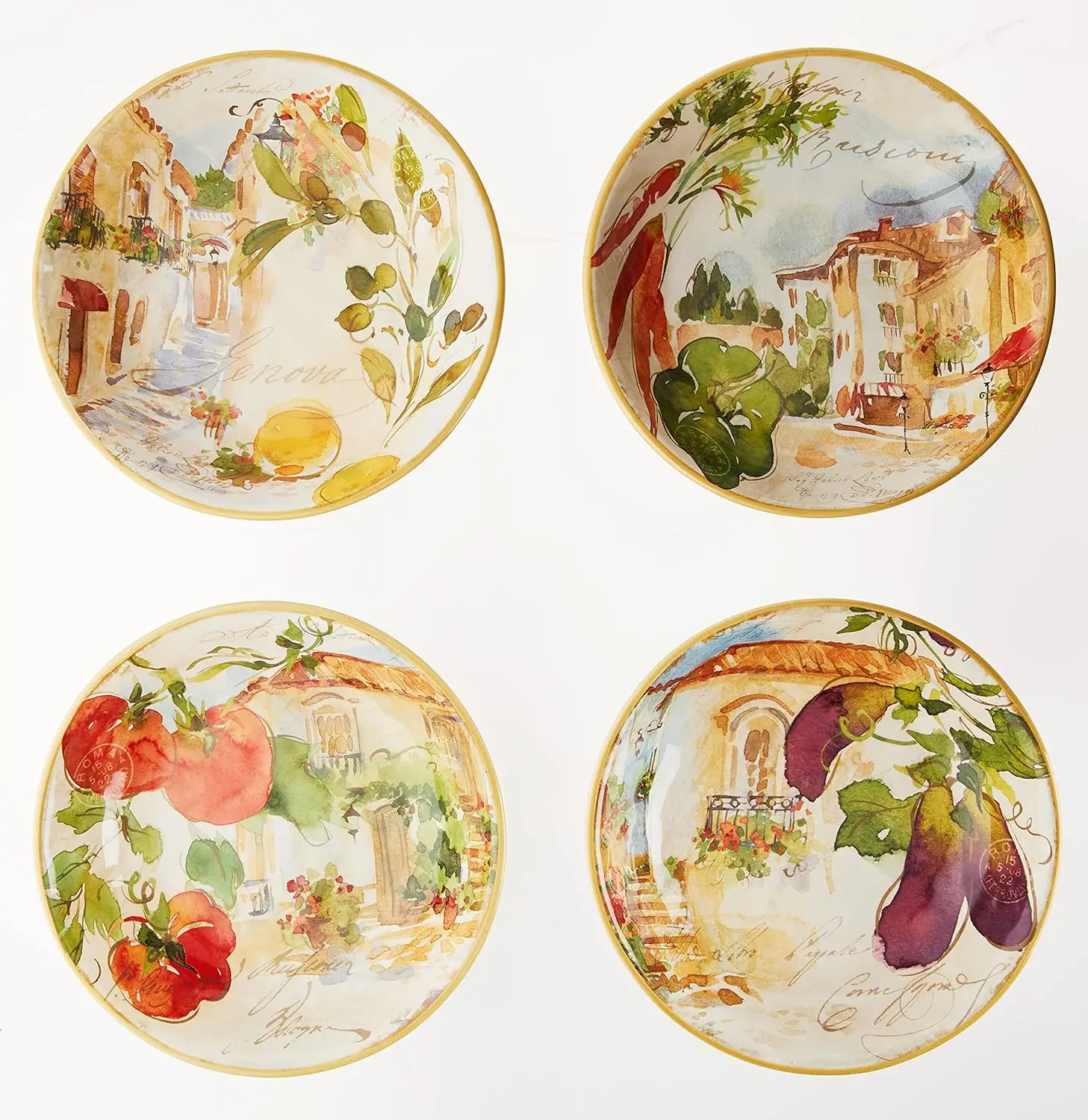 

Набор из 4 мисок для супа и макарон в ассортименте, 9,25 дюйма, прочный и стильный