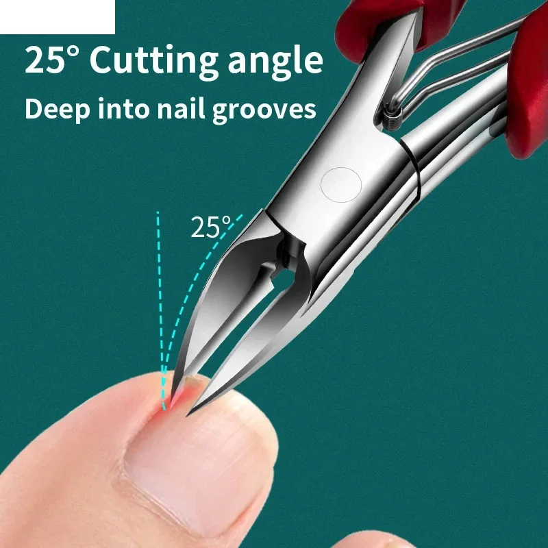 Cortauñas cóncavo de acero inoxidable de grado profesional para uñas gruesas y uñas encarnadas, hoja curva afilada para fácil ajuste