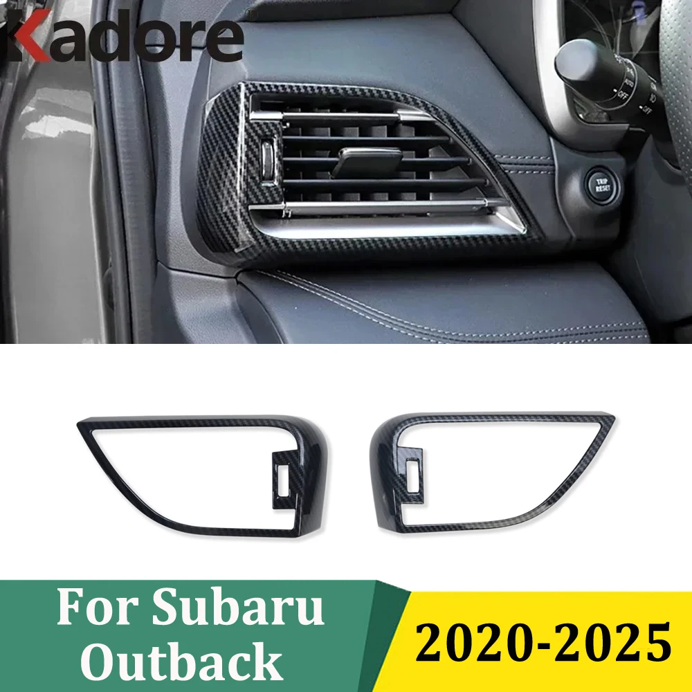 

For Subaru Outback 2020-2024 2025 ABS Carbon Fiber Front Side Air Outlet Vent Cover Trim Frame Car Styling Interior Accessories