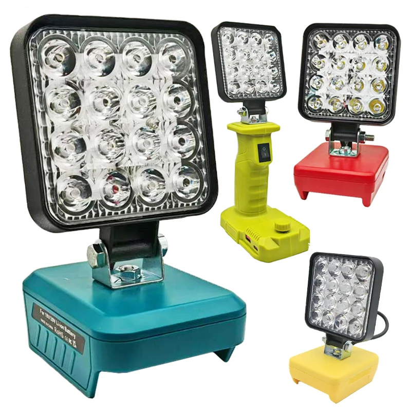 Power Tool Parts For Makita For DeWalt For Bosch For Milwaukee For Ryobi Lithium Battery Flashlight Working Light Camping Lamp