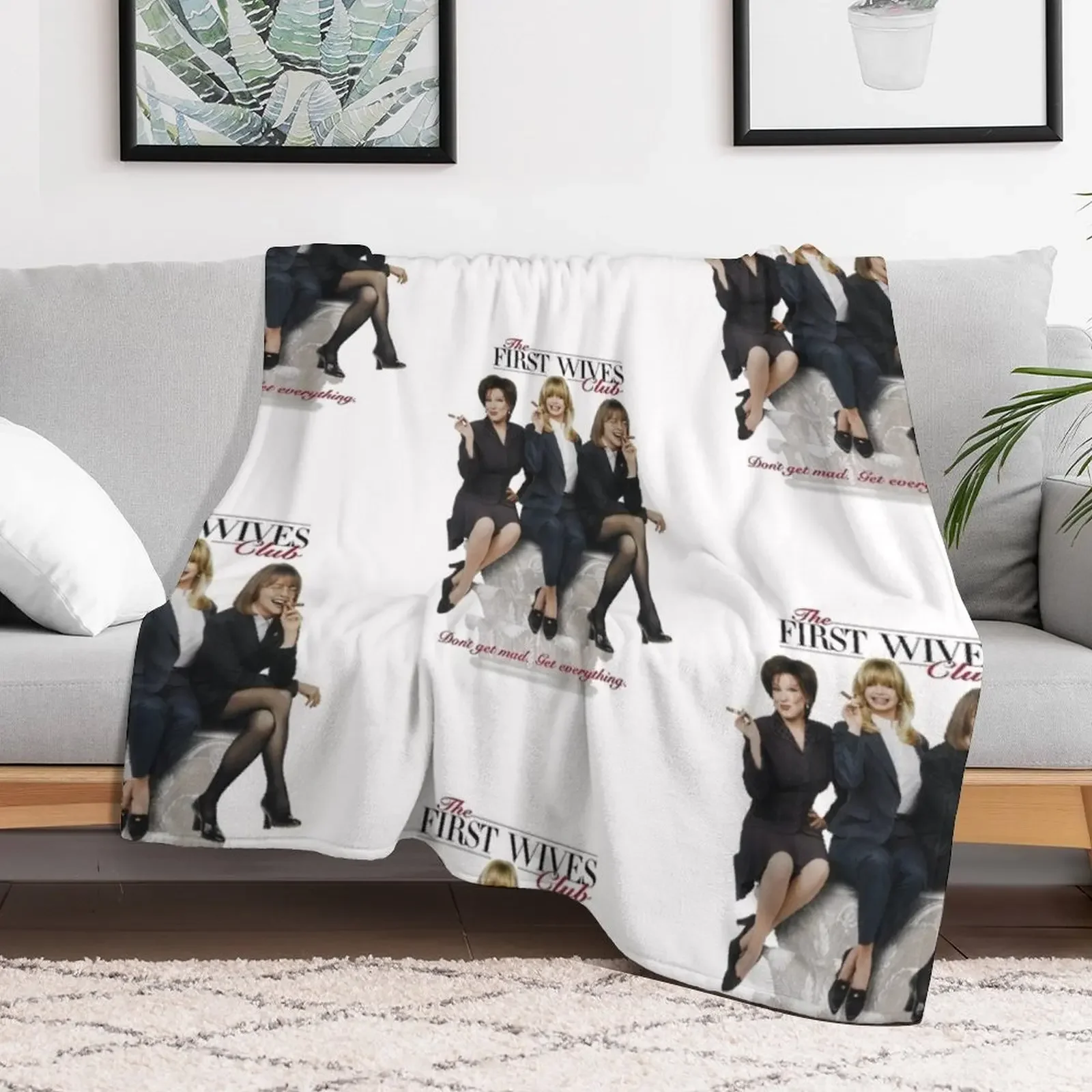 First Wives Club (1996) movie poster - Goldie Hawn, Bette Midler, Diane Keaton Throw Blanket Hairys Flannel Soft Plaid Blankets