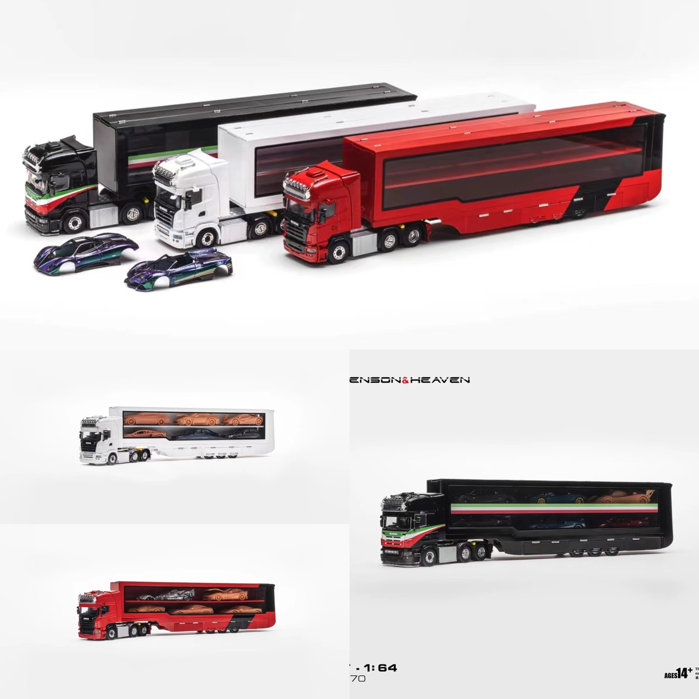 

Pre-sale HH Model 1:64 S730 Gullwing Door Container Transport Trailer Alloy Model Vehicle