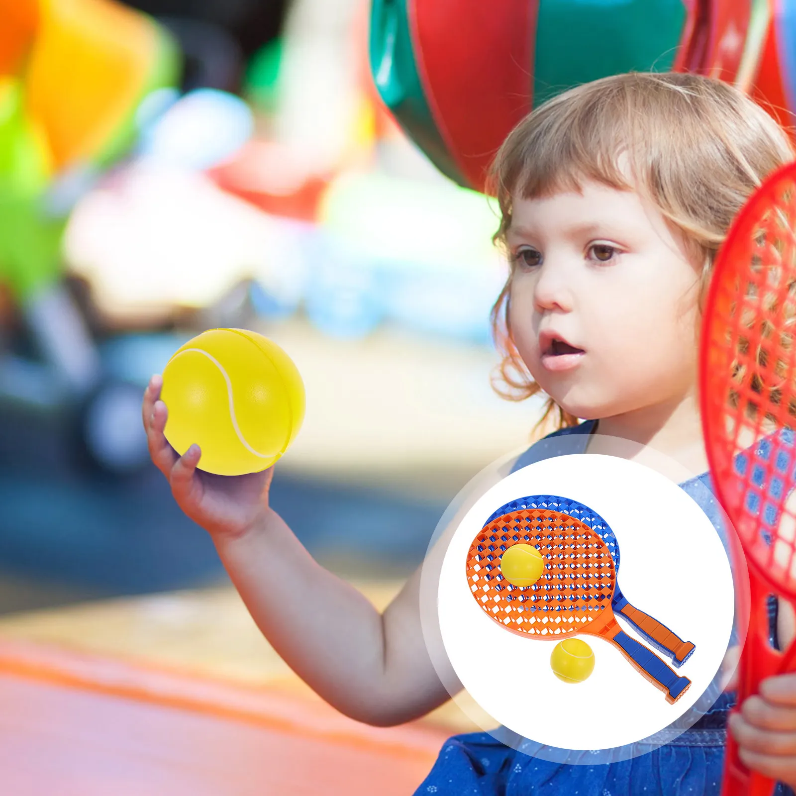 

1Set Portable Badminton Racket for Children Soft-Touch Plastic Racket with Balanced Weight Kid-Friendly Grip Promotes Motor