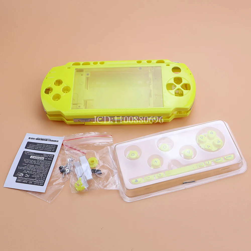 전체 하우징 케이스 커버, PSP1000 교체 플라스틱 쉘 키트, 버튼 세트 포함, PSP 1000 교체 수리 부품