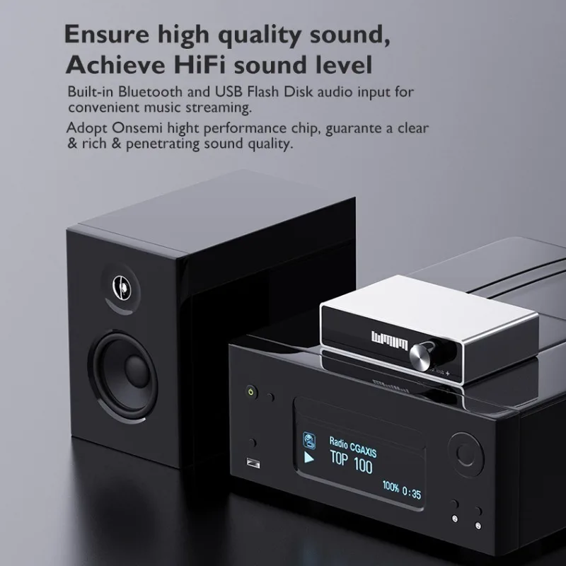 Decodificador bluetooth hifi i510b, suporte para reprodução sem perdas de disco u conectada ao amplificador, bluetooth integrado e disco flash usb, áudio