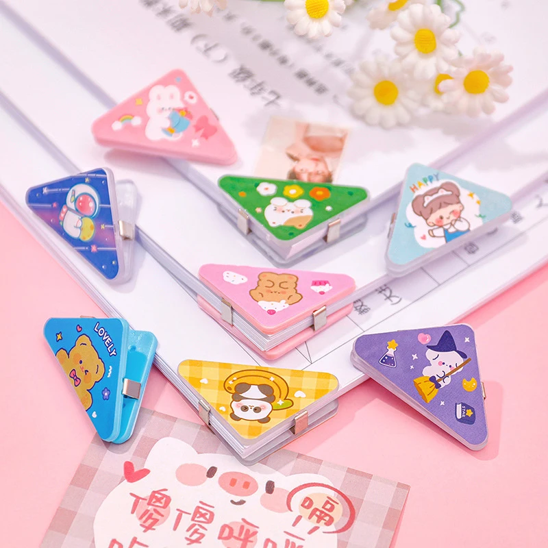 1/2/3PCS Cartoon Triangle Paper Clips Multifunctional Large Capacity Document Clip Cute Binder Clips Stationery Office Supply