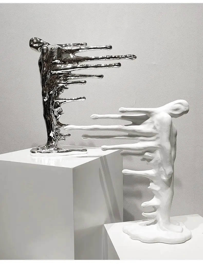 樹脂の彫刻,抽象的な人間の装飾,水滴,ベル,シルバーの置物,家の付属品